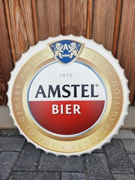 BIERDOP MODEL 60CM , AMSTEL , MANCAVE , HORECA , WANDBORD, Verzamelen, Biermerken, Nieuw, Reclamebord, Plaat of Schild, Amstel