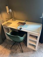 IKEA bureau - glazen blad, Huis en Inrichting, Bureaus, Ophalen, In hoogte verstelbaar, Gebruikt, Bureau