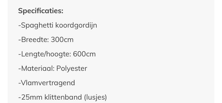 Nieuw Wentex spaghetti gordijn wit, Muziek en Instrumenten, Licht en Laser, Nieuw, Ophalen