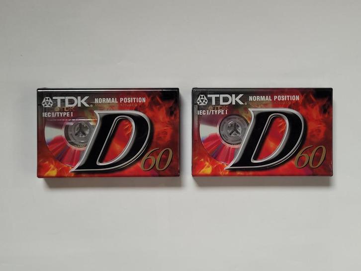 2x TDK D 60 cassettebandjes – nieuw, Cd's en Dvd's, Cassettebandjes, Nieuw in verpakking, Onbespeeld, Overige genres, 2 t/m 25 bandjes