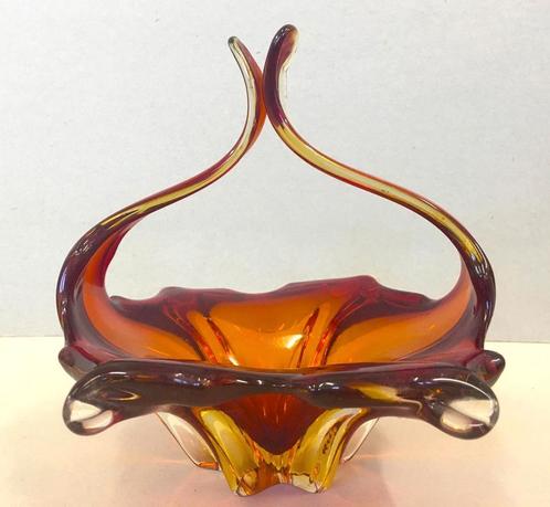 ANTIEKE MURANO SCHAAL. Glazen vaas Venetië Art Nouveau glas., Antiek en Kunst, Antiek | Glas en Kristal, Ophalen of Verzenden