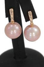 Parel rose kleurige fraaie 14k gouden dames oorbellen retro, Hangers, Voordeelsieraden, Ophalen of Verzenden, Zo goed als nieuw