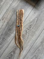 4 human hair dreadlocks extensions blond donkerblond, Ophalen of Verzenden, Zo goed als nieuw, Pruik of Haarverlenging