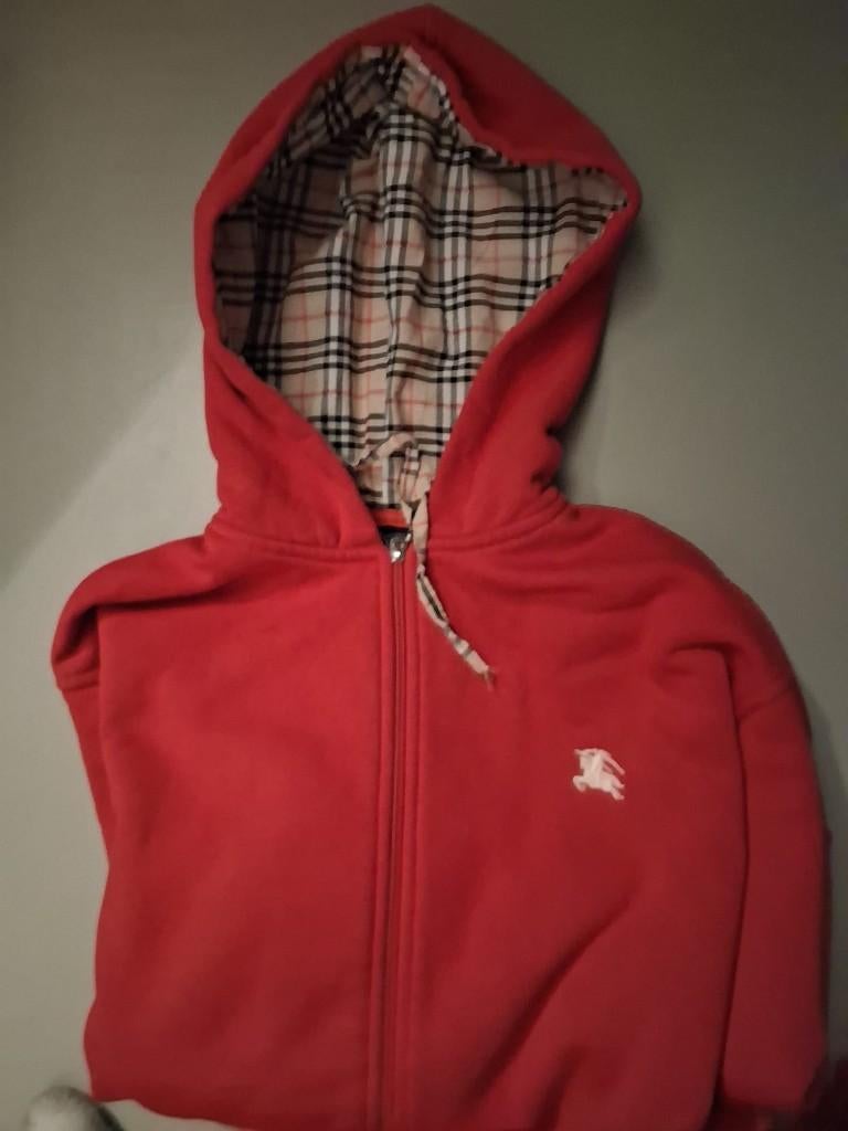 Burberry Hoodie Rood S – Amper gebruikt, Kleding | Heren, Truien en Vesten, Verzenden, Zo goed als nieuw, Rood, Burberry