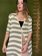 Vintage shirt / blouse met strepen - geel - L/Large/40, Kleding | Dames, Maat 38/40 (M), Hgv, Geel, Ophalen of Verzenden