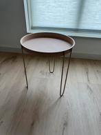 Bijzettafel roze / beige, Huis en Inrichting, Ophalen, Rond, Hout, Minder dan 55 cm