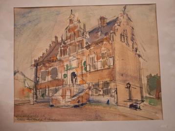 Aquarel Enkhuizen, Clemens Marklbacher 1958 beschikbaar voor biedingen