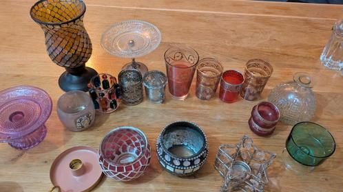 Verschillende waxinelichthouders en als glaasjes te gebruike, Antiek en Kunst, Antiek | Glas en Kristal, Ophalen of Verzenden