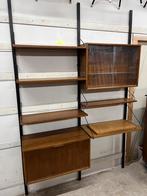 Cadovius vintage retro wand kast jaren 60 midcentury €995, Gebruikt, Met klep(pen), 150 tot 200 cm, Teakhout