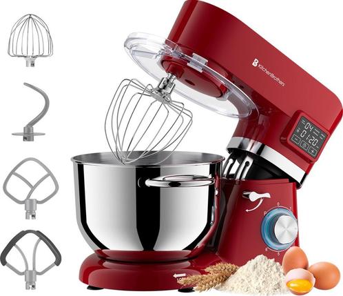 KitchenBrothers Keukenmachine - Display en Timer  6,2L 1400W, Witgoed en Apparatuur, Keukenmixers, Nieuw, 4 liter of meer, 3 snelheden of meer