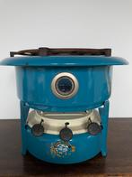 Blauw emaille 3 pits petroleumstel / kookstel / oliestel BK, Antiek en Kunst, Antiek | Emaille, Ophalen of Verzenden