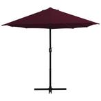 Parasol met aluminium paal 460x270 cm bordeauxrood, Verzenden, Nieuw, Zweefparasol, Meer dan 4 meter