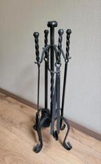 Oud 4 - delig zwart haardstel, Antiek en Kunst, Ophalen of Verzenden