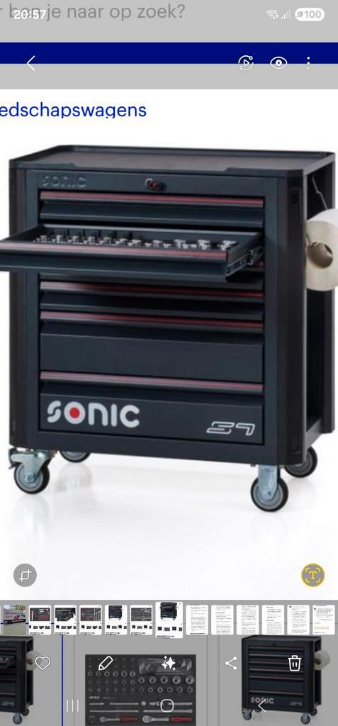 Sonic S7 140 delige gereedschapswagen nieuw in doos, Auto diversen, Autogereedschap, Nieuw, Ophalen
