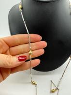 Z998 Prachtige 800 zilveren ketting bicolor, Sieraden, Tassen en Uiterlijk, Antieke sieraden, Ophalen of Verzenden, Zilver, Ketting