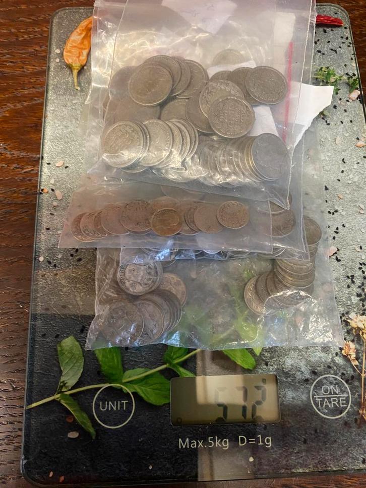 Zilveren munten  W 2 W 3 en Wilhelmina, Postzegels en Munten, Munten | Nederland, Overige waardes, Koning Willem III, Zilver, Ophalen of Verzenden