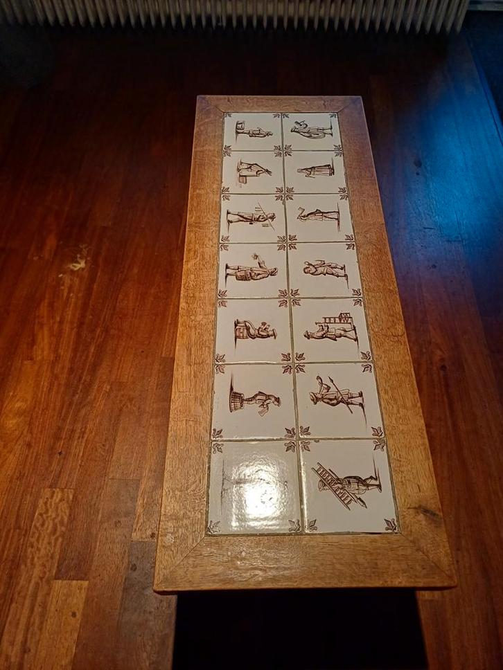 Tafel met Blauwe Beroepentegels - 17e/18e Eeuw, Antiek en Kunst, Antiek | Meubels | Tafels, Ophalen