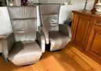 2 leren relax stoelen verstelbaar, Huis en Inrichting, Fauteuils, Ophalen, Gebruikt, 75 tot 100 cm, 50 tot 75 cm