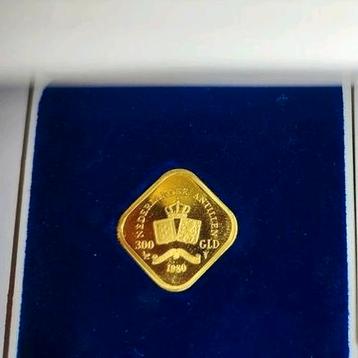 gouden 300 gulden munt uit 1980 van de Nederlandse Antillen  beschikbaar voor biedingen