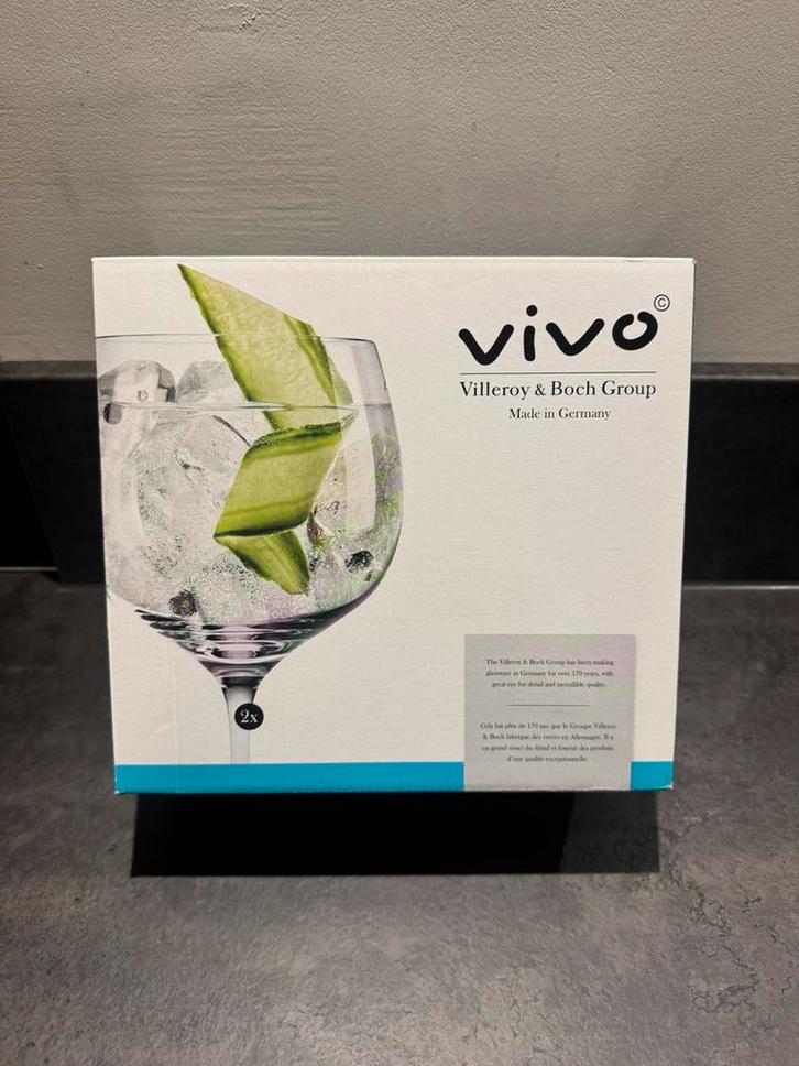 Nieuwe VIVO Villeroy & Boch Gin Tonic Glazen – Set van 2, Huis en Inrichting, Keuken | Servies, Nieuw, Glas of Glazen, Overige stijlen