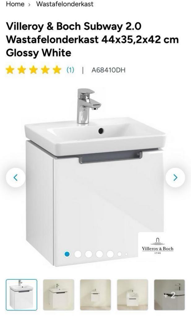 Fonteinkast Villeroy & Boch Subway 2.0, Doe-het-zelf en Verbouw, Sanitair, Zo goed als nieuw, Wastafel, Steen, Ophalen