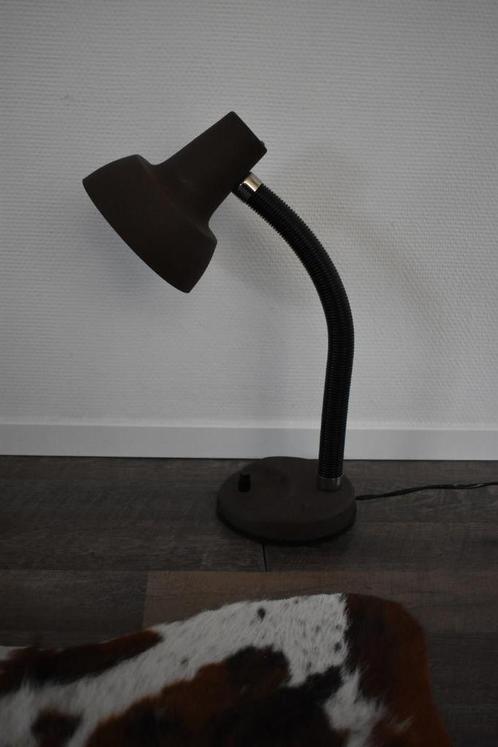 Herda vintage buro lampje bruin zwart, Huis en Inrichting, Lampen | Tafellampen, Gebruikt, Metaal, Ophalen of Verzenden