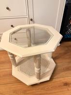 Witte glazen salontafel, 100 tot 150 cm, Zo goed als nieuw, Minder dan 50 cm, Rechthoekig