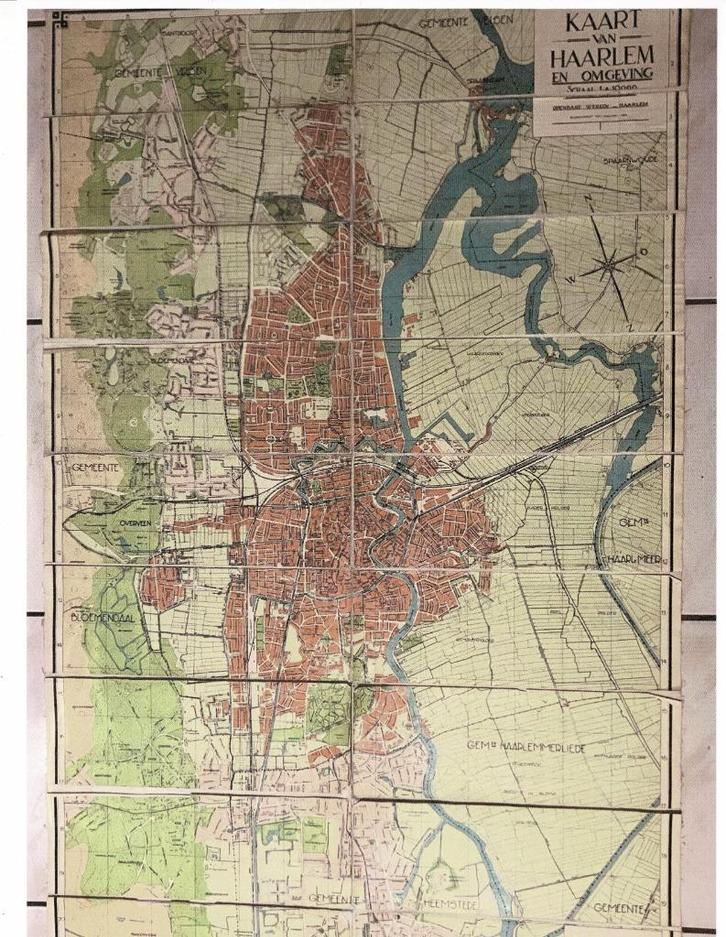 plattegrond Haarlem 1940 met stratenlijst, Boeken, Atlassen en Landkaarten, Gelezen, Landkaart, Nederland, 1800 tot 2000, Ophalen of Verzenden
