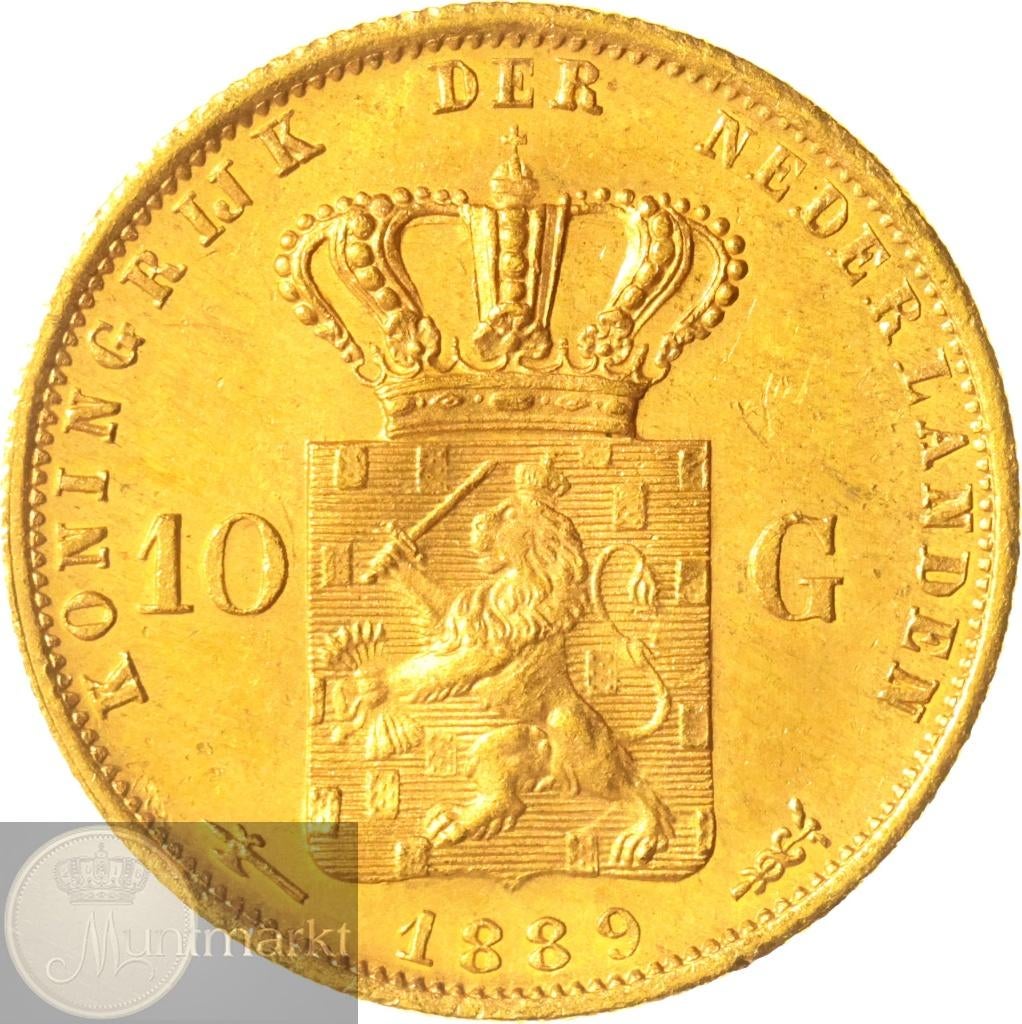Nederland - 10 Gulden / Gouden tientje 1889 Willem III #2, Postzegels en Munten, Munten | Nederland, Koning Willem III, Losse munt