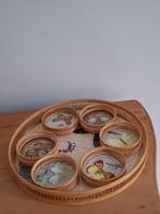 Vintage dienblad met echte vlinders, Ophalen of Verzenden, Glas of Kopje