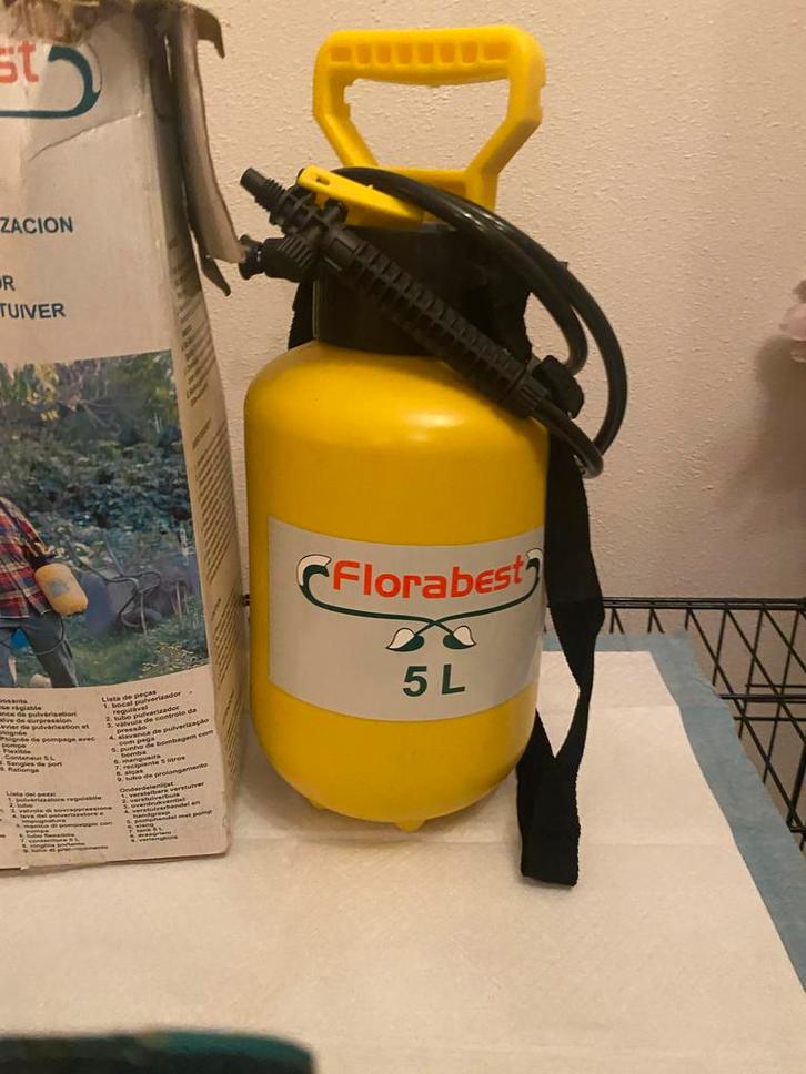 Hoge drukspuit - Florabest 5L, Tuin en Terras, Bestrijdingsmiddelen, Gebruikt, Overige soorten, Ophalen of Verzenden