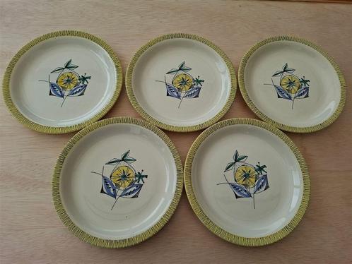 Stavangerflint, Norway, Flamingo- Bamboe, 5 plate dinerborde, Antiek en Kunst, Antiek | Servies los, Ophalen of Verzenden