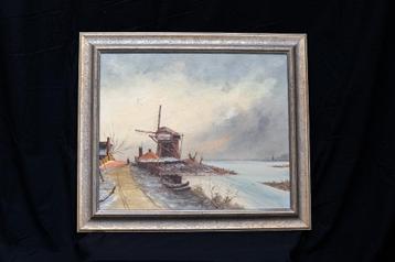 Jan van Amerongen – Hollands rivierlandschap met molen beschikbaar voor biedingen