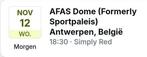 Last minute tickets Simply Red Antwerpen, Tickets en Kaartjes, Twee personen