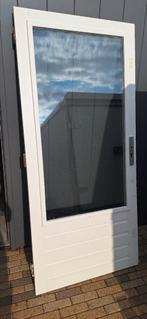Hardhouten meranti buitendeur, Doe-het-zelf en Verbouw, Ophalen, 200 tot 215 cm, Glas, Buitendeur