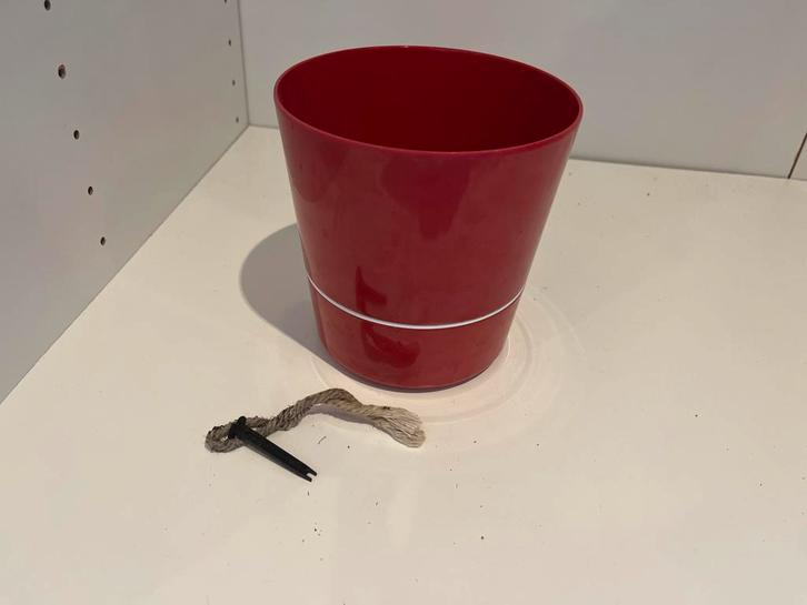 Mepal rode kruidenpot, Tuin en Terras, Bloempotten, Gebruikt, Kunststof, Binnen, Minder dan 40 cm, Minder dan 25 cm, Rond, Ophalen