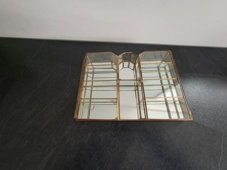 Vintage messing glazen prokkastje, Antiek en Kunst, Antiek | Woonaccessoires, Ophalen of Verzenden