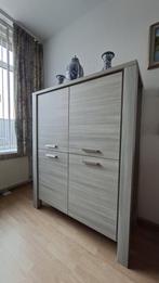 Complete set: bank, eettafel, stoelen, salontafel, kast, Gebruikt, Ophalen of Verzenden, Modern, Overige houtsoorten