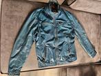 Blauw leren jas, Ophalen of Verzenden, DNR, Gedragen, Maat 48/50 (M)