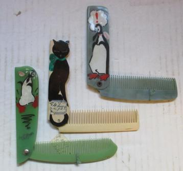 art deco plooi kammetjes celluloid met dieren k6 beschikbaar voor biedingen