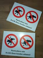 aluminium bord Geen honden uitlaten/ Geen honden poep, Ophalen of Verzenden, Nieuw