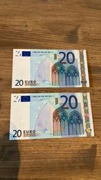 2x €20,- Duisenberg - Nederland (P) oplopende serienummers!!, Postzegels en Munten, Bankbiljetten | Europa | Eurobiljetten, Ophalen of Verzenden