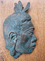 Vintage koperen plaquette Indiaan, Antiek en Kunst, Ophalen of Verzenden