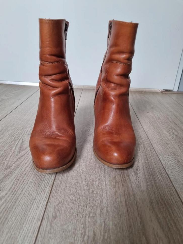 Nelson Cognac Leren Laarsjes Maat 40, Kleding | Dames, Schoenen, Gedragen, Lage of Enkellaarzen, Bruin, Ophalen of Verzenden