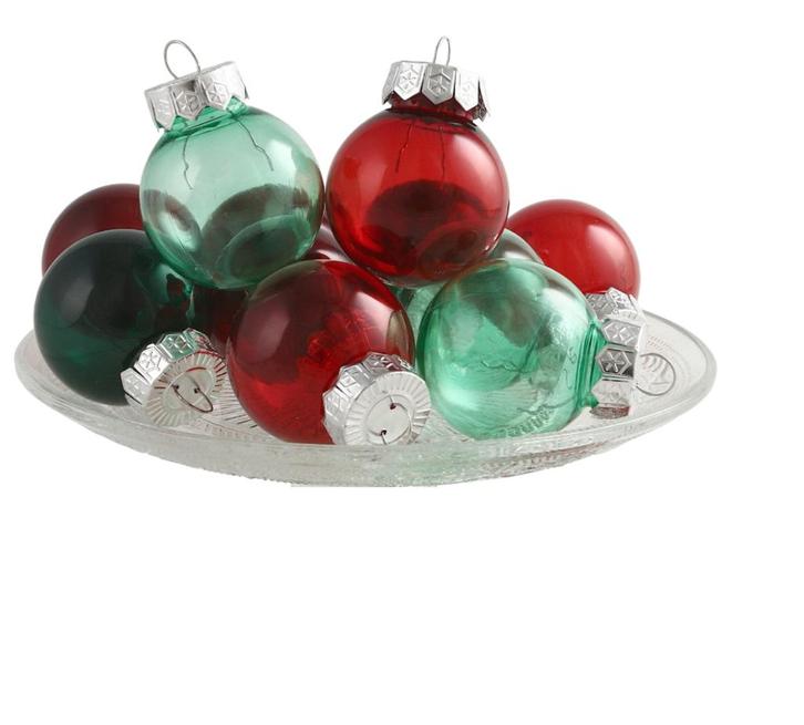 Partij Kerstballen 50 mm transparant rood groen blauw zwart, Diversen, Kerst, Nieuw, Ophalen of Verzenden