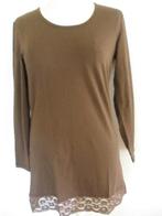 VALENTINA tuniek shirt met kant bruin maat 40 - nieuw -, Kleding | Dames, Bruin, Nieuw, Ophalen of Verzenden, Lange mouw