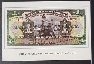 Verzamelkaarten Bankbiljetten BOLIVIA/ECUADOR/PARAGUAY.