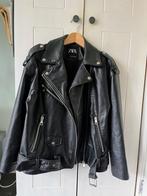 Zara Faux-Leather Biker Jack - Zwart - Maat S, Kleding | Dames, Jassen | Winter, Ophalen of Verzenden, Zo goed als nieuw, Maat 36 (S)