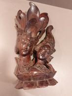 Balinees Rama & Sita Beeld - Handgesneden Hardhout, Antiek en Kunst, Ophalen of Verzenden