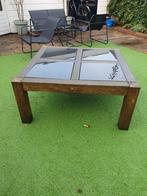 Eiken houten tuintafel met marmeren tegels, Ophalen, Gebruikt, Vierkant, Hout